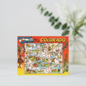 Antieke geïllustreerde kaart van Colorado  (Staand voorkant)