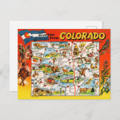 Antieke geïllustreerde kaart van Colorado  (Voorkant / Achterkant)