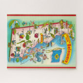 Antieke geïllustreerde kaart van Delaware Legpuzzel (Horizontaal)