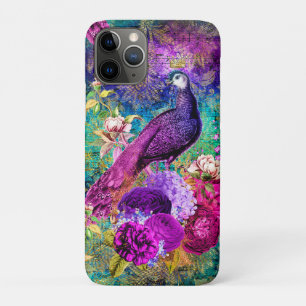 Antieke Geïllustreerde Pauw Grunge Patroon Case-Mate iPhone Case