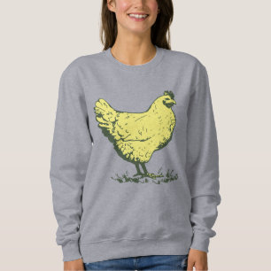 Antieke Gele Hen Kip Tekening Pluimveehouderij Trui