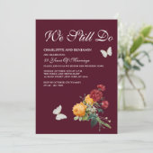 Antieke Gele Rode Rozen Huwelijksgelofte Verlengen Kaart (Staand voorkant)