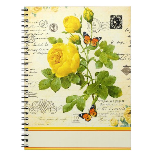 antieke gele rozen notitieboek (Voorkant)