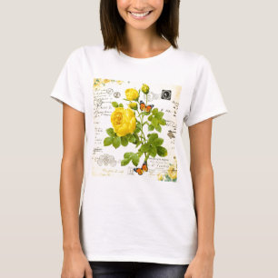 antieke gele rozen t-shirt