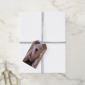 Antieke genaaide teddybeer fotografie cadeaulabel (Met Touw)