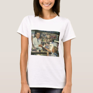 Antieke geneeskunde, apotheker en meisje bij de ap t-shirt