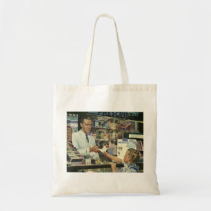 Antieke geneeskunde, apotheker en meisje bij de ap tote bag