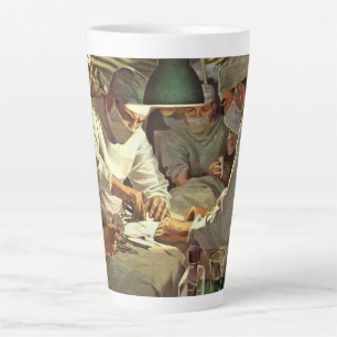Antieke geneeskunde, artsen die een operatie uitvo latte mok