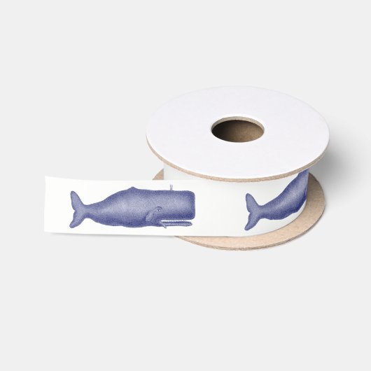 Antieke gestileerde walvis #1 N Satijnen Lint (Spoel)