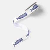Antieke gestileerde walvis #1 N Satijnen Lint (Achterkant)