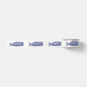 Antieke gestileerde walvis #1 N Satijnen Lint (Voorkant)