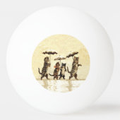 Antieke Gestreepte Katten Paraplu's Dansende Sneeu Pingpongbal (Voorkant)
