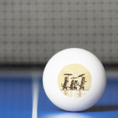 Antieke Gestreepte Katten Paraplu's Dansende Sneeu Pingpongbal (Net)