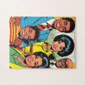 Antieke gezinsstripkunst legpuzzel (Horizontaal)