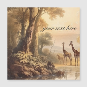 Antieke Giraffe Familie Botanische Gepersonaliseer