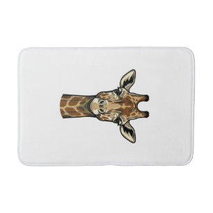Antieke Giraffe Gravure Vector Kunst Design_1 Badmat