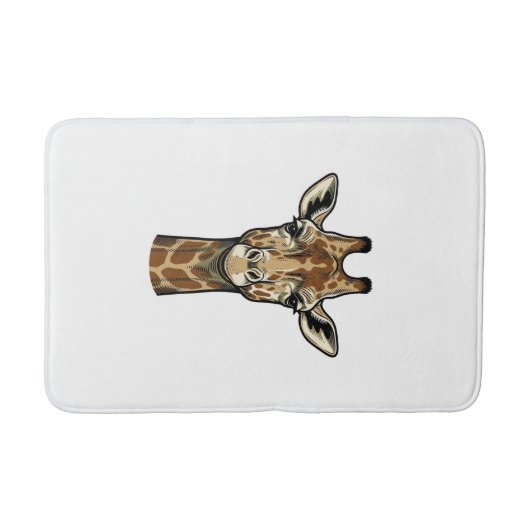 Antieke Giraffe Gravure Vector Kunst Design_1 Badmat (Voorkant)