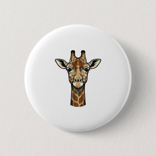Antieke Giraffe Gravure Vector Kunst Design_1 Ronde Button 5,7 Cm (Voorkant)