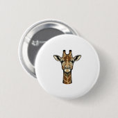 Antieke Giraffe Gravure Vector Kunst Design_1 Ronde Button 5,7 Cm (Voorkant /achterkant)
