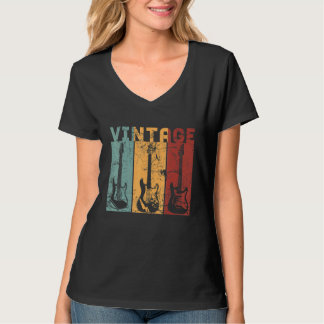 Antieke gitaren voor musici en gitaristen wit t-shirt