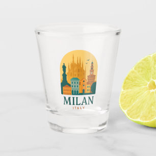 Antieke glas Milan Italië Duomo Shotglas Retro Rei