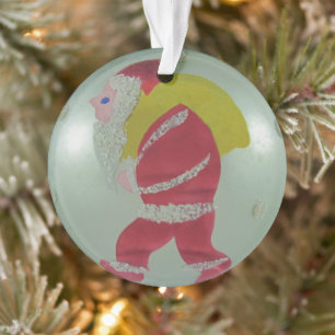  Antieke glazen kerstbal geschilderd Santa Ornament