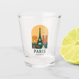 Antieke glazen Paris Franse kathedraal shotglas
