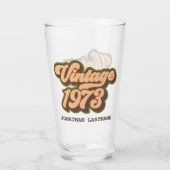Antieke glazen tumbler uit 1973 (Achterkant)