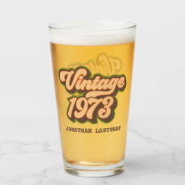 Antieke glazen tumbler uit 1973