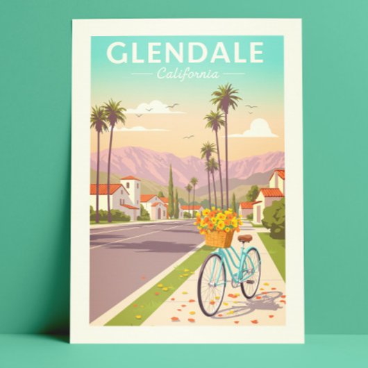 Antieke Glendale Californië Briefkaart