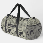 Antieke Globe Kompas Wereldkaart Aangepaste Reis Plunjezak (Rechterhoek)