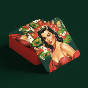 Antieke gok-pin-up kartonnen onderzetters