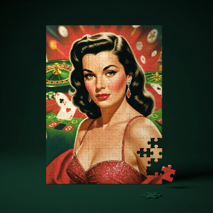 Antieke gok-pin-up legpuzzel