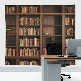 Antieke gotische bibliotheekboekenplank nep accent wandkleed