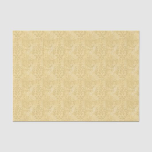 Antieke Goud Damast Patroon Tissuepapier (Voorkant)