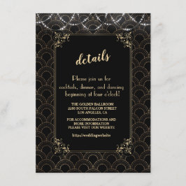 Antieke gouden Art Deco Fleur-de-lis-huwelijksdeta Kaart