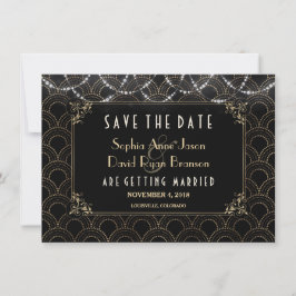 Antieke gouden Art Deco Fleur-de-lis Save The Date