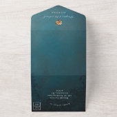 Antieke gouden bladervorm uitnodiging aangehecht a (Buitenkant)