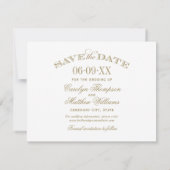 Antieke Gouden Bloemige Trouw Save The Date