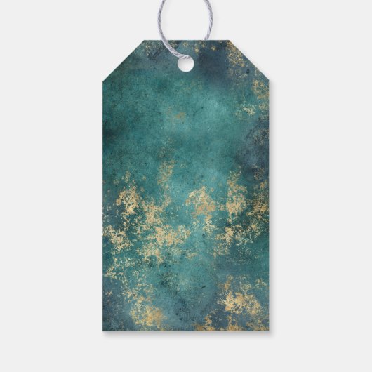 Antieke gouden edelsteen sleutel cadeaulabel (Achterkant)