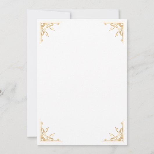 Antieke Gouden Kuif Witte Moslim Trouwdag Kaart (Achterkant)