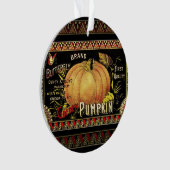 Antieke Gouden Pompoen Kist Label: Antieke Herfst Ornament (voorkant)