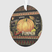 Antieke Gouden Pompoen Kist Label: Antieke Herfst Ornament (voorkant)