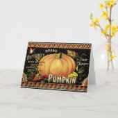 Antieke Gouden Pompoen kratlabel: Antieke Herfst Kaart (Gele Bloem)