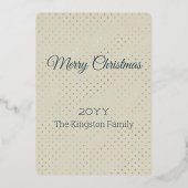 Antieke Gouden Sneeuwman Folie Feestdagenkaart (Achterkant)