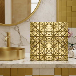 Antieke Gouden Steruitbarsting Geometrisch #8 ID12 Tegeltje