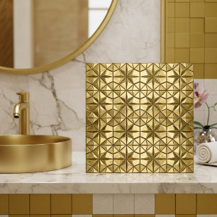 Antieke Gouden Steruitbarsting Geometrisch #8 ID12 Tegeltje