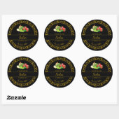 Antieke gouden zelfgemaakte salsa-label | Zwart Ronde Sticker (Vel)