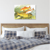 Antieke Goudvis Koi Vis, Zeeleven in de Zee Canvas Afdruk (Insitu (Slaapkamer))