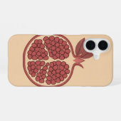 Antieke Granaatappel in plakjes iPhone 16 Hoesje (Achterkant horizontaal)